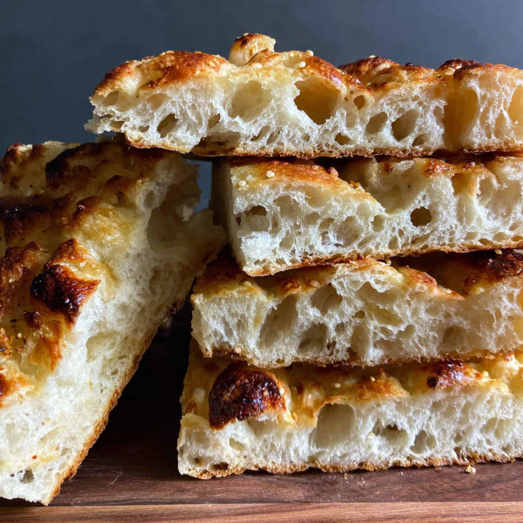 A stack of sourdough bread.