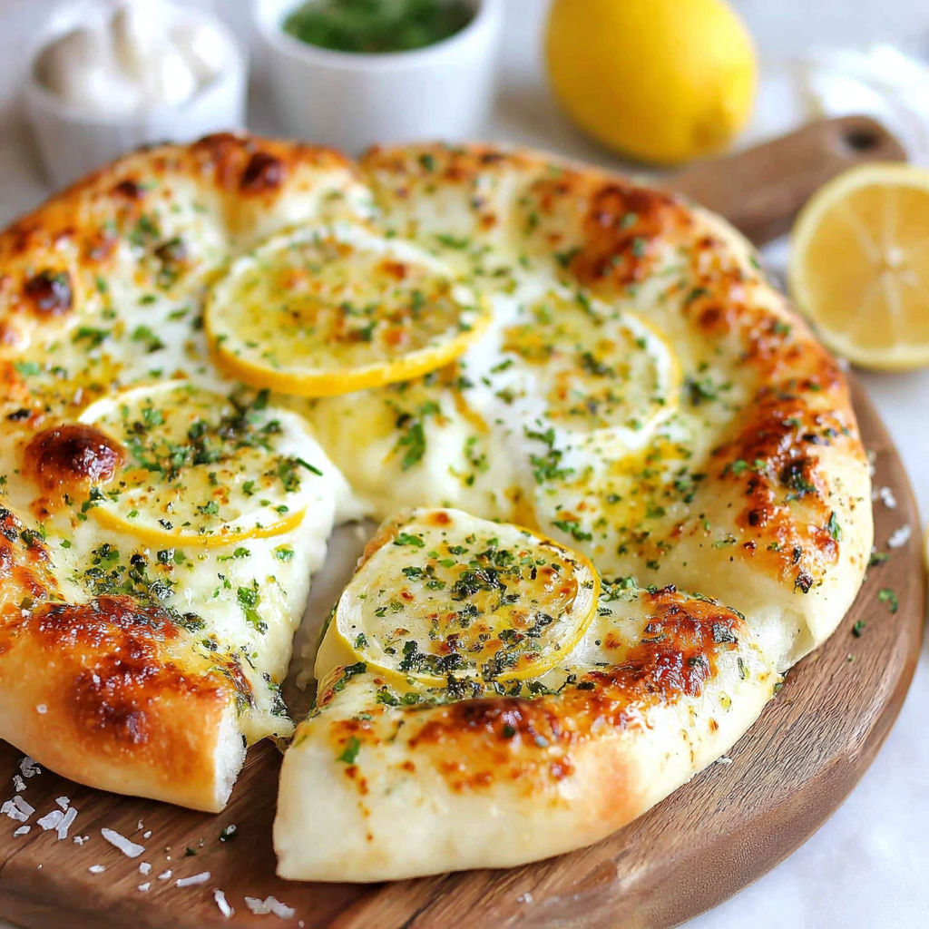 A slice of pizza with lemon and cheese.