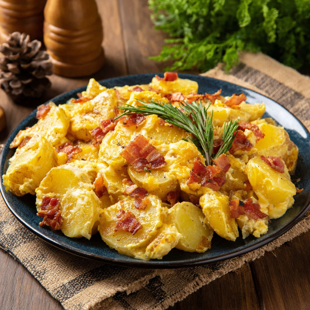 A plate of Mississippi Mud Potatoes.