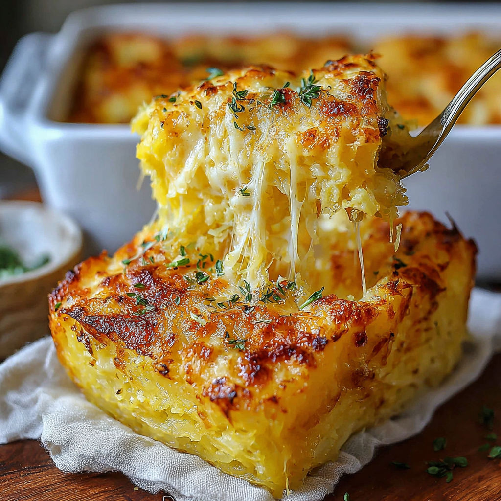 A delicious and healthy recipe for Spaghetti Squash Au Gratin.