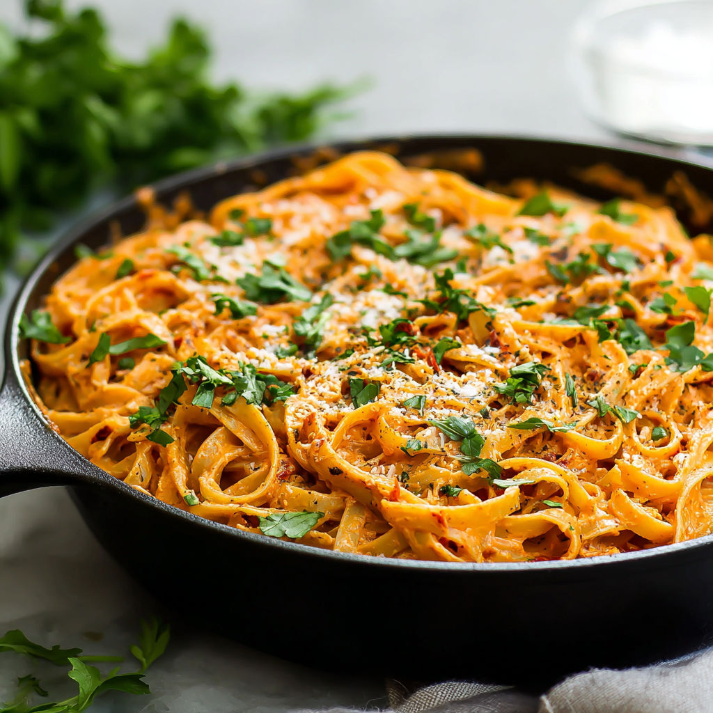 A delicious vegan creamy sun dried tomato pasta recipe.