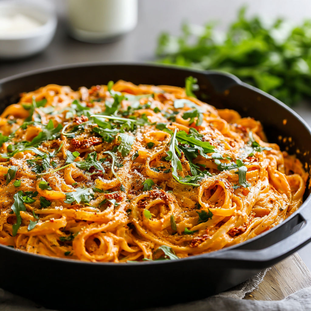 A delicious vegan creamy sun dried tomato pasta recipe.
