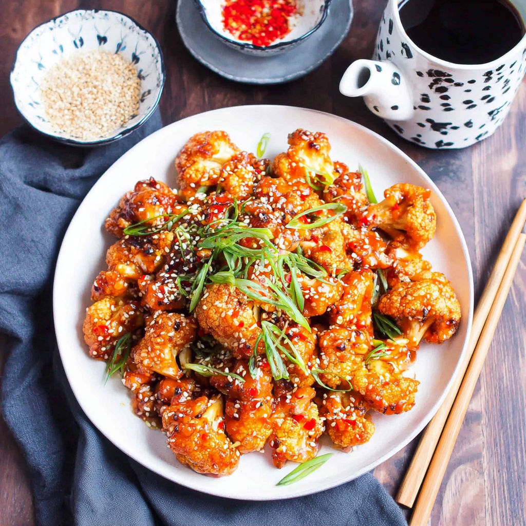 A plate of food with sesame seeds on it.