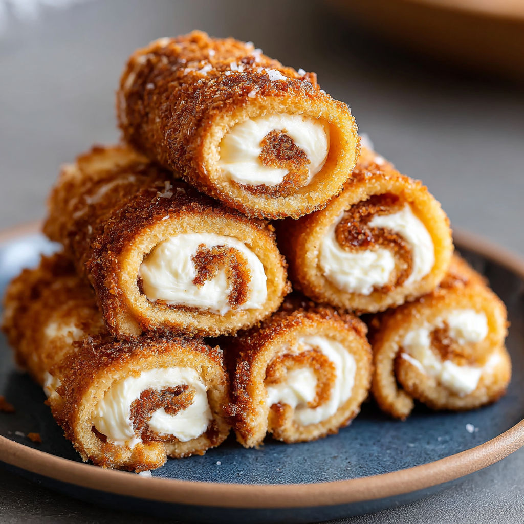 A stack of pastries on a plate.