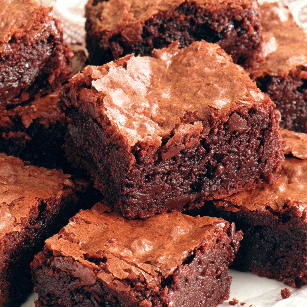 A plate of brownies.