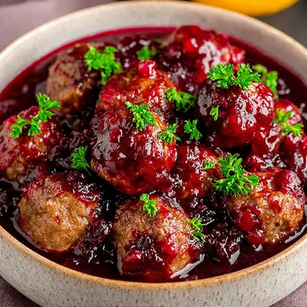 A bowl of meatballs in a red sauce.
