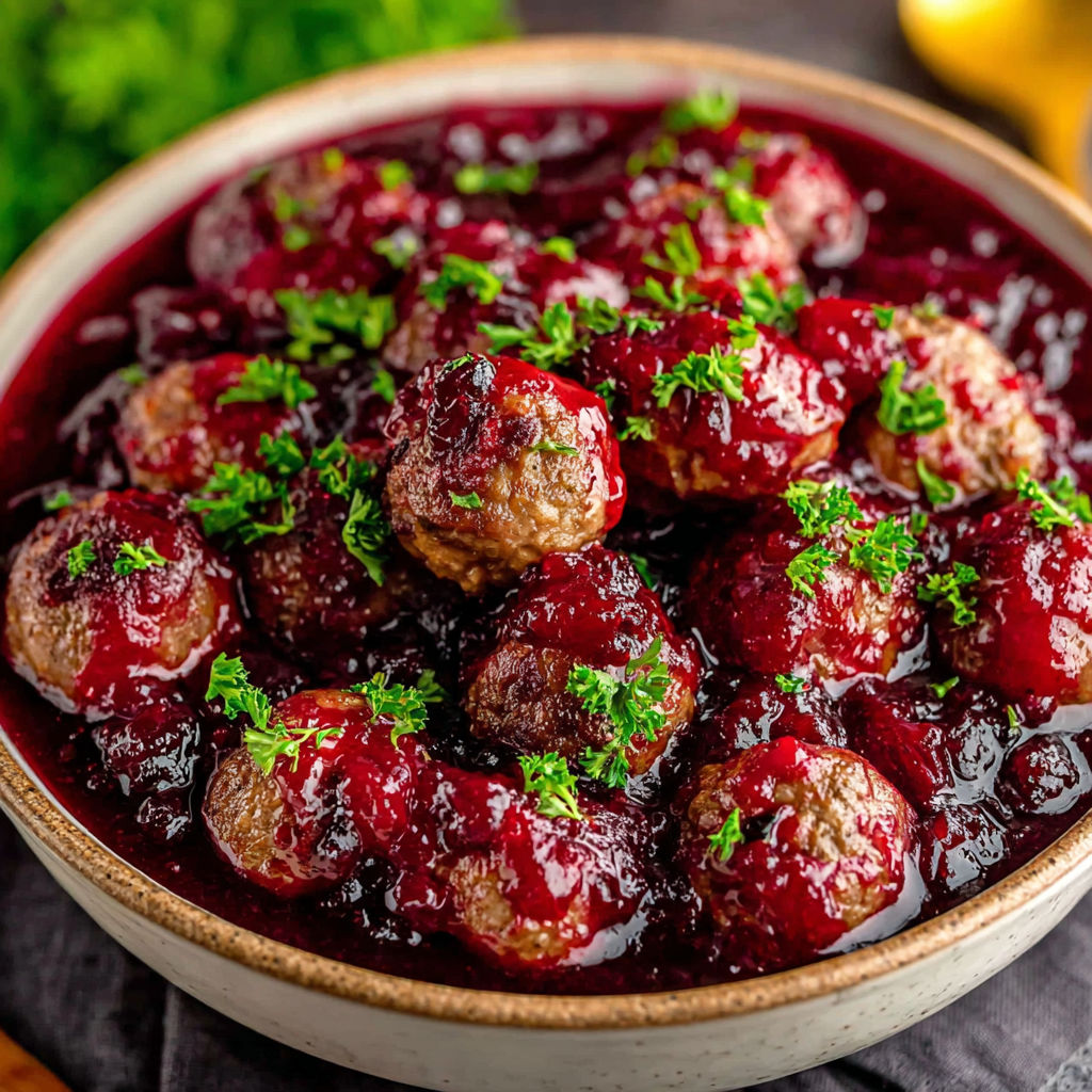 A bowl of meatballs in a sauce.
