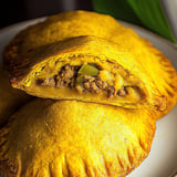 A plate of food with a yellow color.
