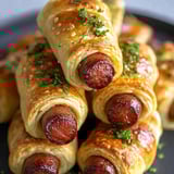 A stack of pigs in a blanket.