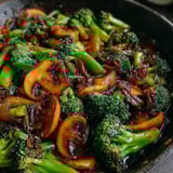 A delicious stir fry of broccoli and mushrooms.