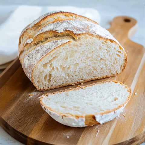 A loaf of bread on a cutting board.