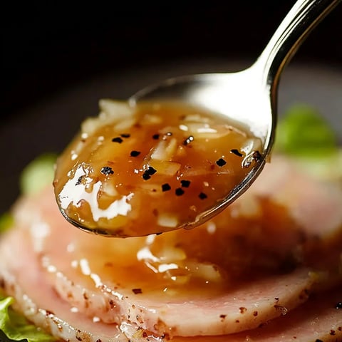 A spoon is being used to scoop up some sauce.