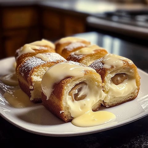 A plate of pastries with white icing.