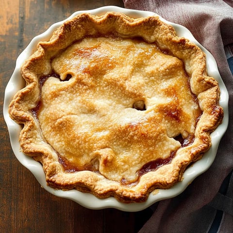 A pie in a white bowl.