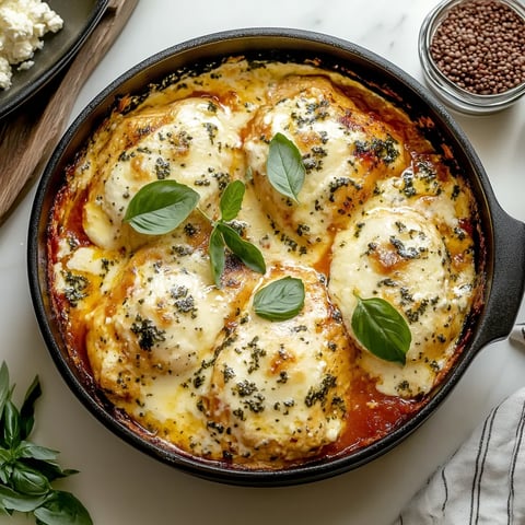 A pan of food with a green leaf on top.