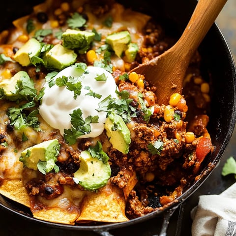 A bowl of food with a spoon in it.