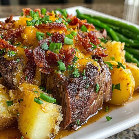 A plate of food with potatoes and meat.