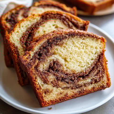 A slice of cinnamon swirl banana bread.