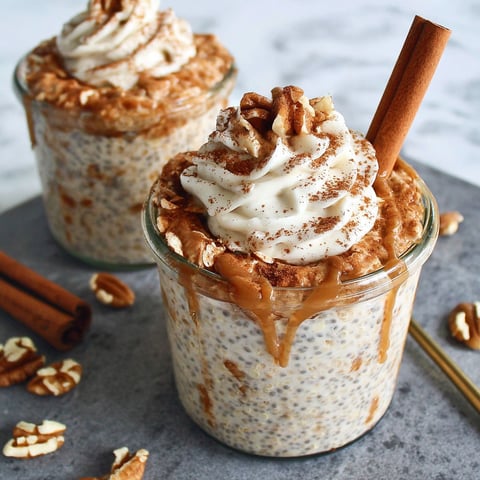 Two glasses of cinnamon roll oatmeal.
