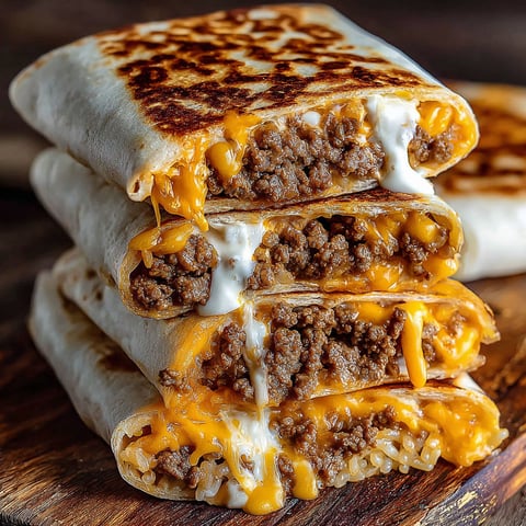 A grilled cheese burrito with meat and cheese.