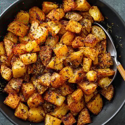 A bowl of crispy breakfast potatoes.