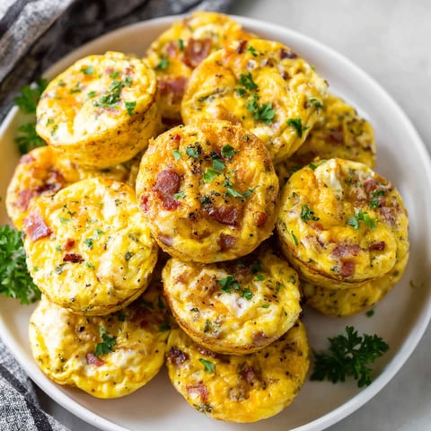 A plate of cottage cheese egg bites.