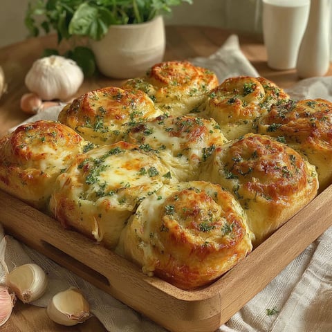 A tray of garlic bread with cheese.