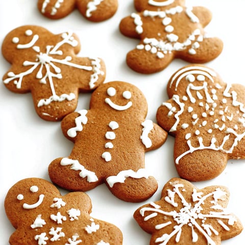 Gingerbread cookies with faces on them.