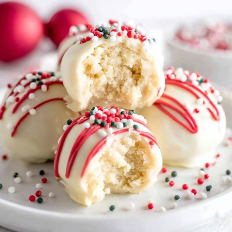 A plate of sugar cookie truffles.